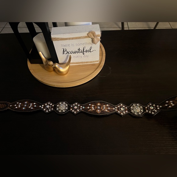 Brown Leather Belt with Silver Buckle